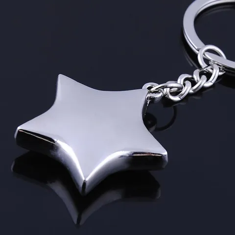 Creative Zinc Alloy Star Keychain With Functional Mini Compass Personalized Polished Metal Bag Charm Navigation Key Ring Accessory