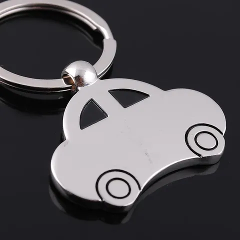 Vintage Car Metal Keychain Zinc Alloy Polished Silver Color Classic Auto Shape Key Ring For Men Women Minimalist Ornament