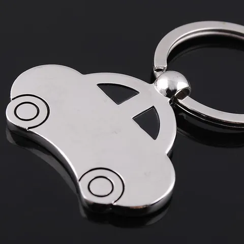 Vintage Car Metal Keychain Zinc Alloy Polished Silver Color Classic Auto Shape Key Ring For Men Women Minimalist Ornament