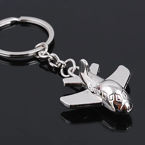 Portachiavi Creativo Mini Aereo in Metallo Lega di Zinco Modello di Aeroplano Ciondolo per Chiavi Auto Decorazione Regalo Unisex