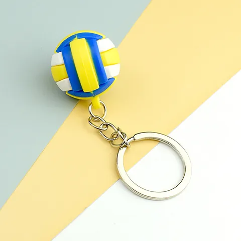 Kreativer Volleyball Schlüsselanhänger Mini Sportgeräte Gedenkanhänger Weich PVC Zinklegierung Ring Für Schulpreise Sportler Sportfans Geschenk