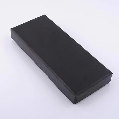 Long Black Rectangular Jewelry Gift Box For Keychain Necklace Bracelet Empty Paper Packaging Case With Inner Sponge Lining