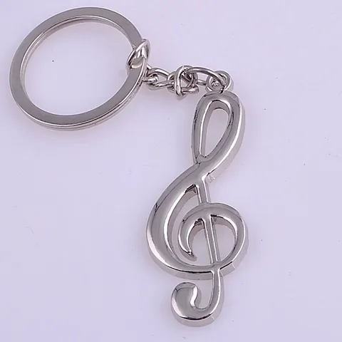 Portachiavi Creativo in Metallo Nota Musicale Ciondolo Chiave di Violino Anello Portachiavi Regalo Amanti Musica Argento Lega Zinco