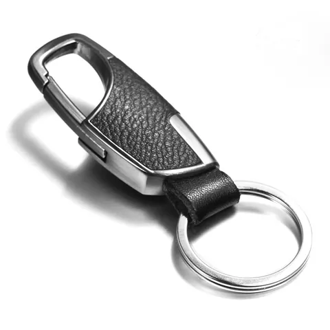 Business Zinc Alloy Leather Car Keychain For Men Women Metal Spring Snap Hook Key Ring Holder Automotive Accessary