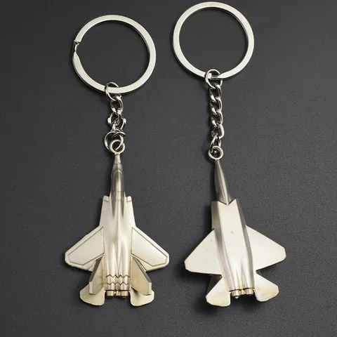Metall Kampfflugzeug Schlüsselanhänger Zinklegierung Silber Flugzeug Modell Tasche Anhänger Luftfahrt Souvenir Für Damen Herren Schlüsselring