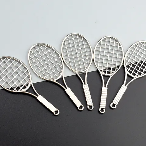 Portachiavi Creativo in Metallo a Forma di Mini Racchetta da Tennis Ciondolo Souvenir Sportivo in Lega di Zinco per Appassionati di Sport Premi Scolastici