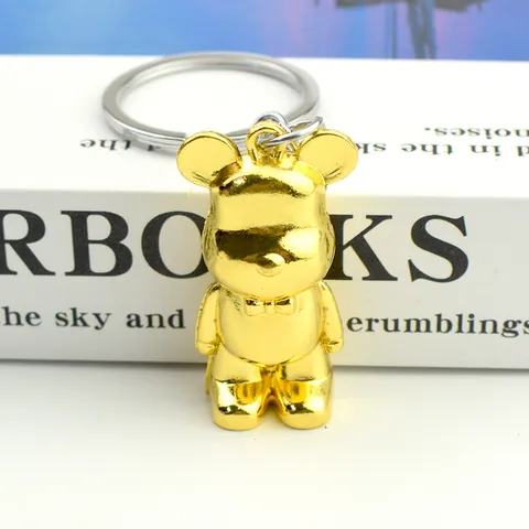 Süßer Bär Schlüsselanhänger Zinklegierung Cartoon Anhänger Für Autoschlüssel Schultasche Ornament Gold Silber Schwarz
