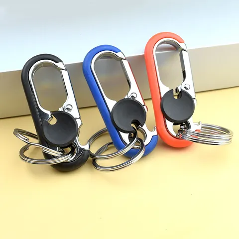 Multifunktionaler Zinklegierung Karabiner Schlüsselanhänger Mit Flaschenöffner Doppelring Metall Schlüsselclip Für Business Herren Auto Geschenk