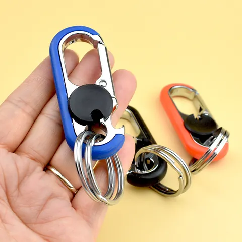 Multifunktionaler Zinklegierung Karabiner Schlüsselanhänger Mit Flaschenöffner Doppelring Metall Schlüsselclip Für Business Herren Auto Geschenk