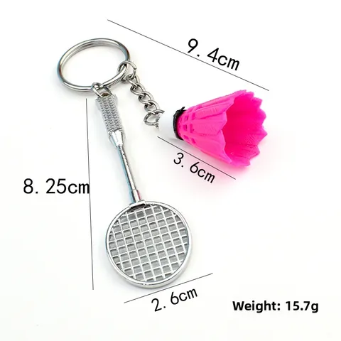 Creative Badminton Racket Shuttlecock Keychain Mini Sport Simulation Pendant For Bag Hanging Key Ring Souvenir Sport Fan Gift