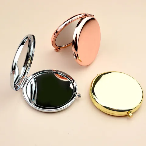 Specchio da Trucco Portatile Rotondo Pieghevole in Acciaio Inossidabile 304 Specchio da Tasca a Doppio Lato Specchio Compatto da Viaggio in Metallo per Donna