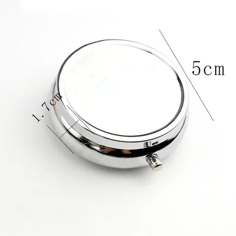 Pilulier Portable en Métal Étui De Rangement Avec Plusieurs Compartiments Miroir Intégré Organisateur Médicaments Voyage Mini Boîte Bijoux