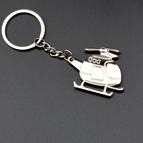 Creative Zinc Alloy Metal Helicopter Keychain Aircraft Model Key Ring Pendant For Men Women Business Graduation Office Gift