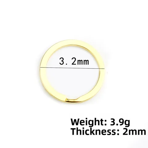 32mm Metal Flat Split Key Ring For DIY Keychain Making Circular Hardware Loop Accessories Gold Silver Polished Keyring For Home Office Keys
