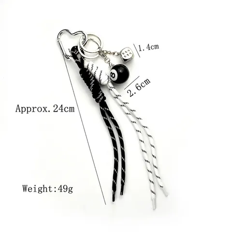 Mode Nr 8 Ball Würfel Anhänger Schlüsselanhänger Herz Karabiner Gewebtes Seil Tasche Charme Moderne Street Accessoires Für Damen Herren
