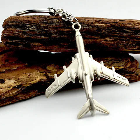 Zinc Alloy H-6K Bomber Airplane Model Keychain Creative Aviation Aircraft Pendant Metal Key Ring For Men Women Souvenir Gift