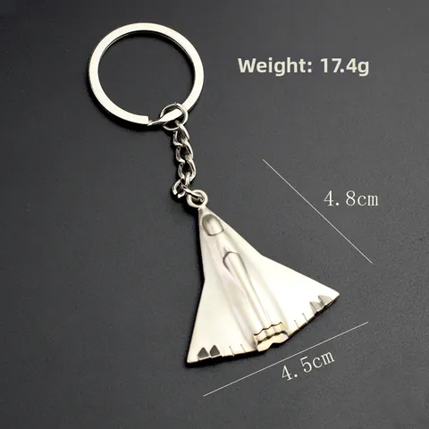 Fighter Jet Metal Keychain Zinc Alloy Fighter Plane Pendant Silver Military Model Key Ring For Men Aviation Enthusiasts Gift