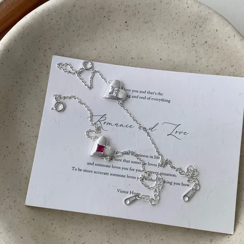S925 Sterlingsilber Herz Armband Für Damen Minimalistisch Gebürstetes Metall Zirkonia Eingelegt Romantischer Süßer Schmuck Geschenk Rosa Weiß