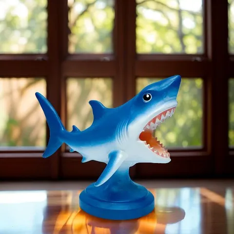 Creative Great White Shark Night Light Resin Statue Simulation Ocean Animal Desktop Decoration USB LED Lamp Home Office Ornament Gift