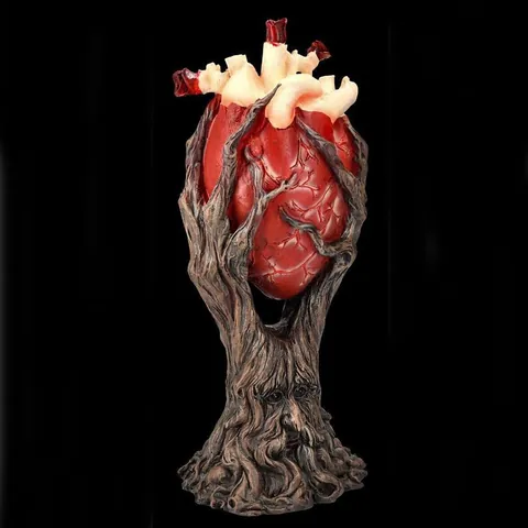 Gothic Anatomical Heart Resin Sculpture Surrealist Tree Root Base Medical Anatomy Model For Home Office Decor Halloween Gift