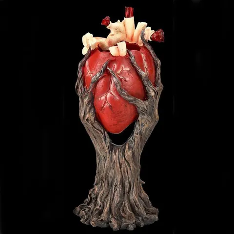 Gothic Anatomical Heart Resin Sculpture Surrealist Tree Root Base Medical Anatomy Model For Home Office Decor Halloween Gift