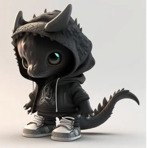 Creative Resin Trendy Dinosaur Ornament Wearing Hoodie Sneakers Q Version Dragon Figurine For Halloween Christmas Desktop Home Decor