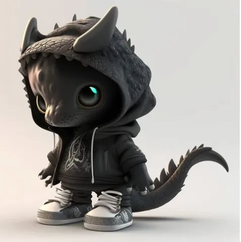Creative Resin Trendy Dinosaur Ornament Wearing Hoodie Sneakers Q Version Dragon Figurine For Halloween Christmas Desktop Home Decor