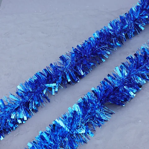 Blau Weihnachtslametta Girlande Metallisch Glänzend Stern Breitblatt Band Für Weihnachtsbaum Party Haus Hochzeit Dekoration