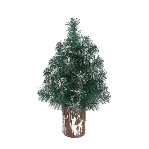 Mini Artificial Christmas Tree Tabletop Decor With White Flocked Snow Effect PVC Pine Needle Desktop Xmas Tree Ornament For Home Office