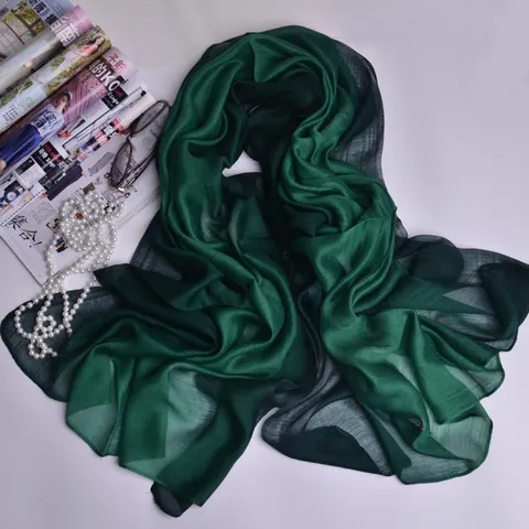 Dames Ombre Sjaal Moerbeizijde Modal Mix Lichtgewicht Elegant Zonbescherming Grote Omslagdoek Voor Reizen Strand