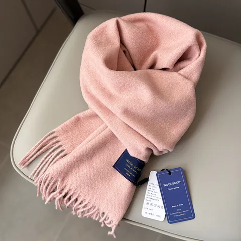 Bufanda de 100% Lana para Mujeres Hombres Invierno Cálido Color Sólido Larga Pashmina Chal Con Borlas Suave Lujosa Minimalista