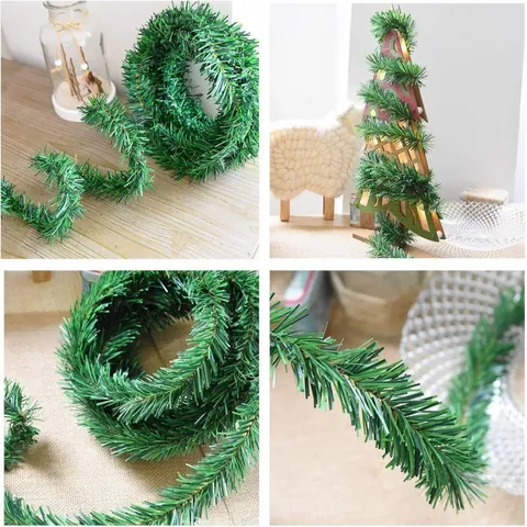Artificial Christmas Garland Tinsel Thickened Green Pine Needle Christmas Tree Decoration Hanging Garland Holiday Party Supply