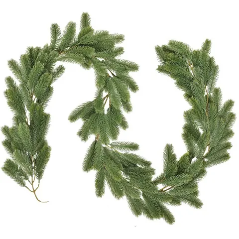 Dichte PE Künstliche Weihnachts Kiefernnadel Girlande Für Kamin Treppen Dekoration Frostig Grün Winter Festlich Rattan