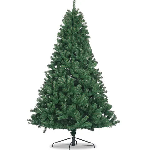 Dense Green Artificial Christmas Tree With Stable Metal Stand Flame Retardant Material Festive Decoration Home Office