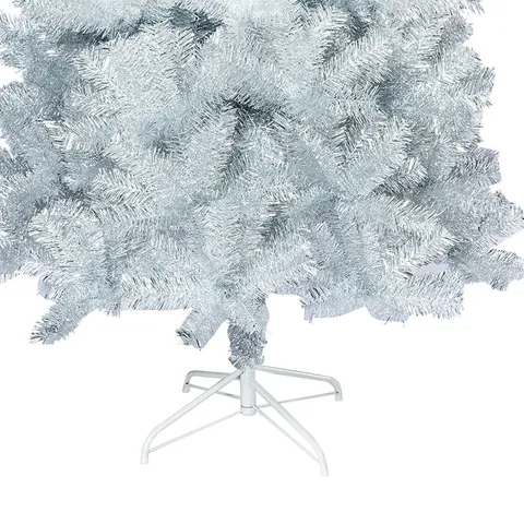 Artificial Silver Christmas Tree Dense Metallic Shimmer Tree With Metal Stand For Festive Holiday Home Party Decor Large Tall Tree