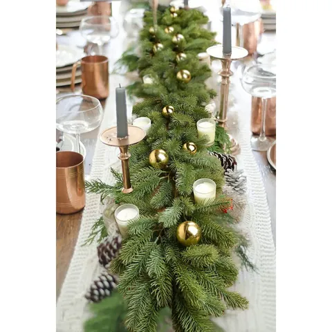 Dichte PE Künstliche Weihnachts Kiefernnadel Girlande Für Kamin Treppen Dekoration Frostig Grün Winter Festlich Rattan