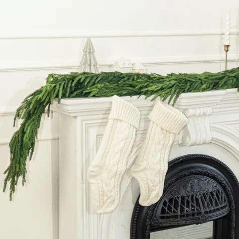 Realistic Artificial Norfolk Pine Garland Christmas Decoration Greenery Mantel Table Runner Indoor Outdoor Holiday Decor