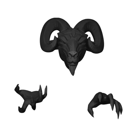 Gothic Resin Baphomet Goat Head Wall Decor With Demon Claws Sculpture Pentagram Occult Mythical Home Hanging Decoration