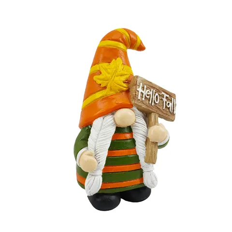 Autumn Thanksgiving Gnome Resin Figurines Harvest Pumpkin Maple Leaf Hello Fall Faceless Doll Desktop Decorations House Gift