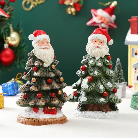 Kerstman Kerstboom Hars Ornament Tafel Decoratie Feestelijke Vakantie Figuur Winter Thema Huis Feest Decoratie Cadeau