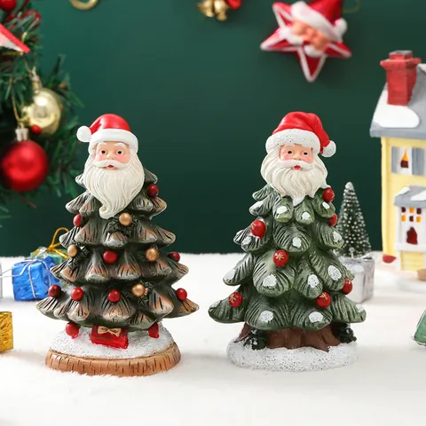 Kerstman Kerstboom Hars Ornament Tafel Decoratie Feestelijke Vakantie Figuur Winter Thema Huis Feest Decoratie Cadeau
