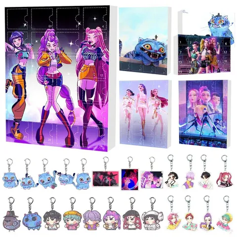Anime Virtual Idol Style Christmas Advent Calendar Blind Box Acrylic Keychain Collection Holiday Countdown Gift