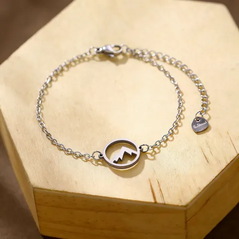 Minimalistisches Edelstahl Hohl Berggipfel Armband Für Damen Herren Natur Inspiriert Geometrischer Schmuck Silber Gold Armband