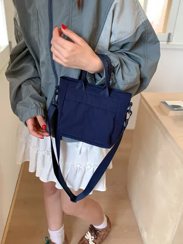 Borsa a Tracolla in Nylon Casual da Donna Borsa a Mano Leggera Pendolare Secchiello Piccola Tote Con Tracolla Regolabile