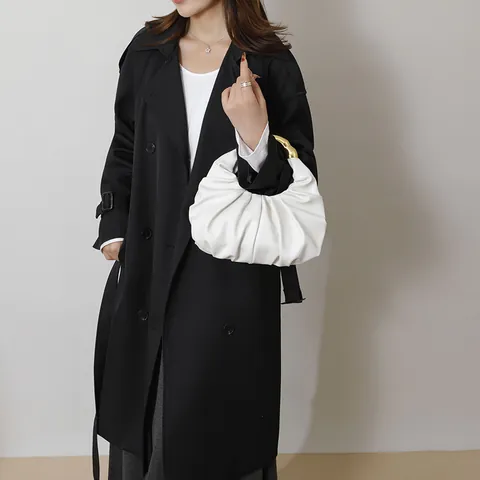 Minimalist PU Leather Ruched Cloud Handbag For Women With Gold Metal Handle Fashion Pleated Evening Clutch Bag