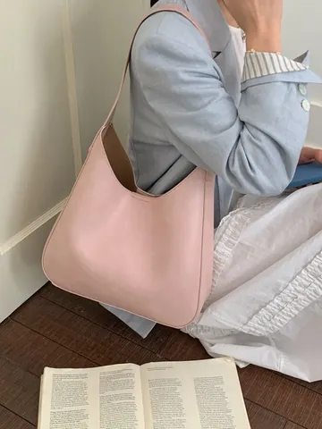 Ensemble Sac Cabas Vintage Grande Capacité en Similicuir PU pour Femmes Couleur Unie Rétro Sac à Bandoulière Hobo avec Pochette