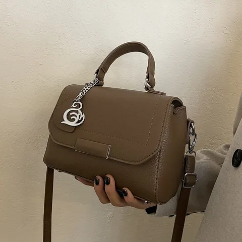 Damen Mode Lychee Muster PU Leder Handtasche Vintage Große Kapazität Schulter Umhängetasche Mit Metall Schwan Anhänger Täglich Pendler Tasche
