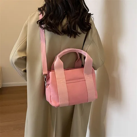 Women Fashion Canvas Multi Pocket Tote Bag Large Capacity Casual Shoulder Crossbody Bag Minimalist Versatile Handbag For Daily Use