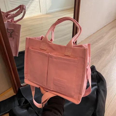 Borsa Tote in Tela da Donna Grande Capacità Multi Tasca Con Tracolla Regolabile Borsa a Tracolla Casual per Pendolari