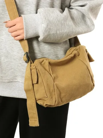 Casual Canvas Messenger Tas Kleine Vierkante Crossbodytas Met Verstelbare Riem Zijvak Voor Dames Heren Studenten Dagelijks